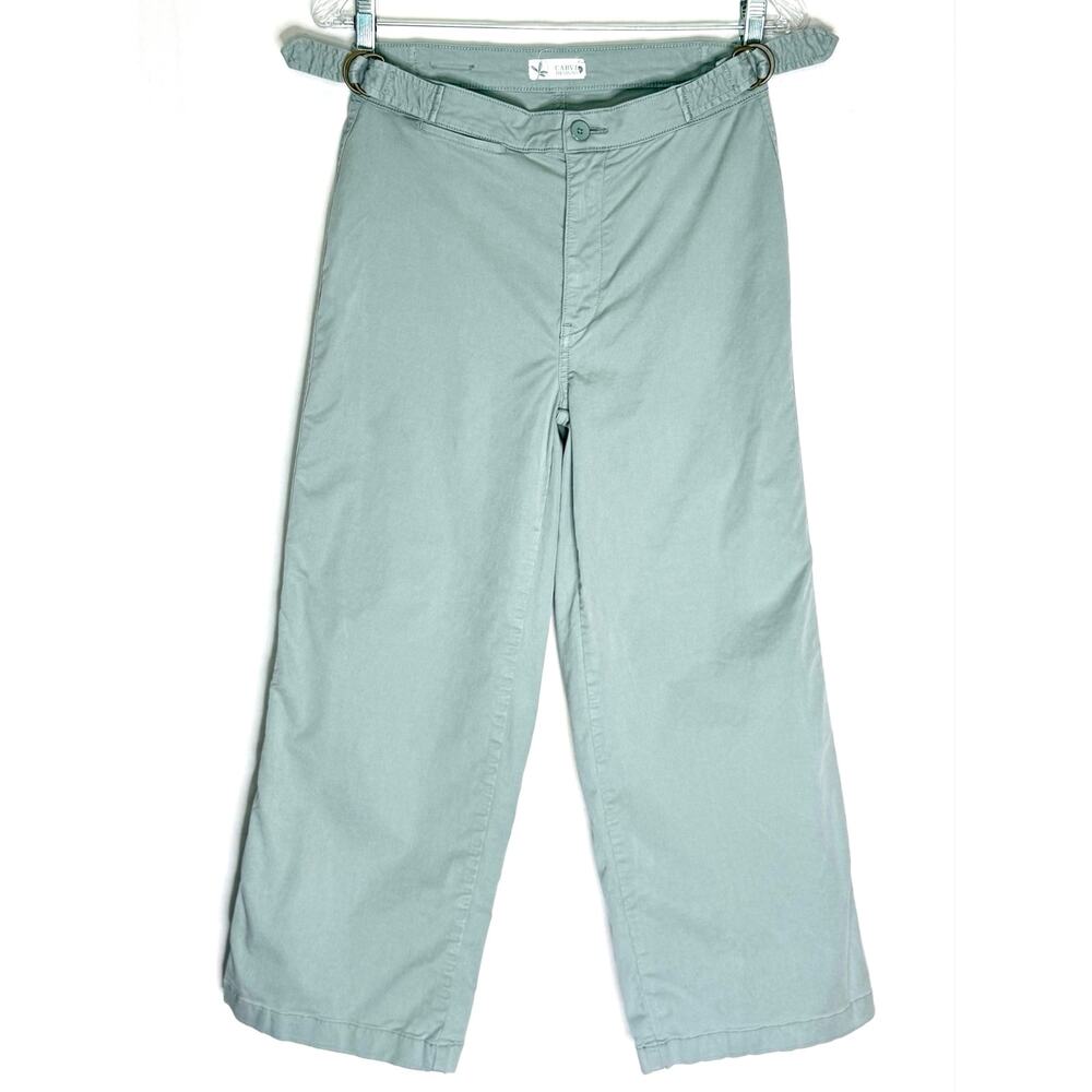 Carve Designs Portland Twill Pant 6 Cropped Wide Leg Adjustable Waist Sage Green